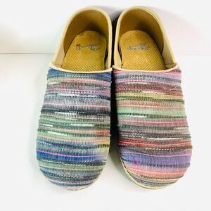 Dansko Multicolor Fabric/Jute Comfort Professional Clog Size 37(6) Gorgeous!